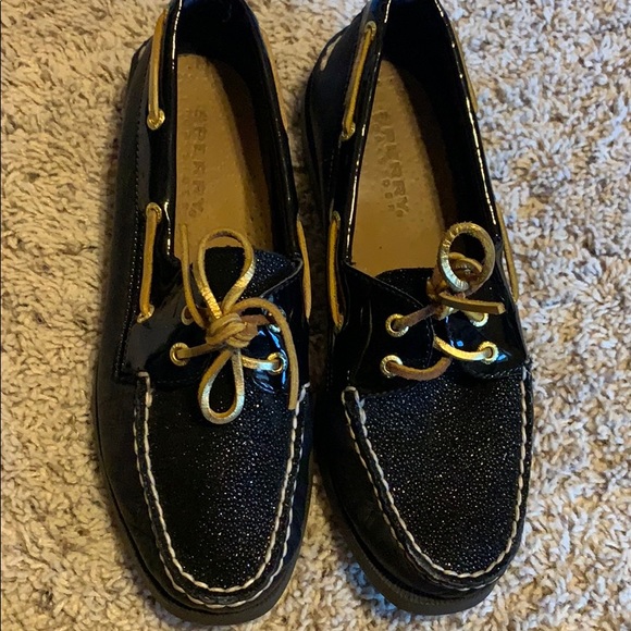Sperry Shoes - Women’s Sperry Topsider A/O 2 eye caviar black 8
